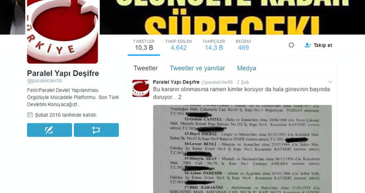 Twitter'daki 'Paralel Yapı Deşifre' Kullanıcısı ve Eşi Gözaltına Alındı