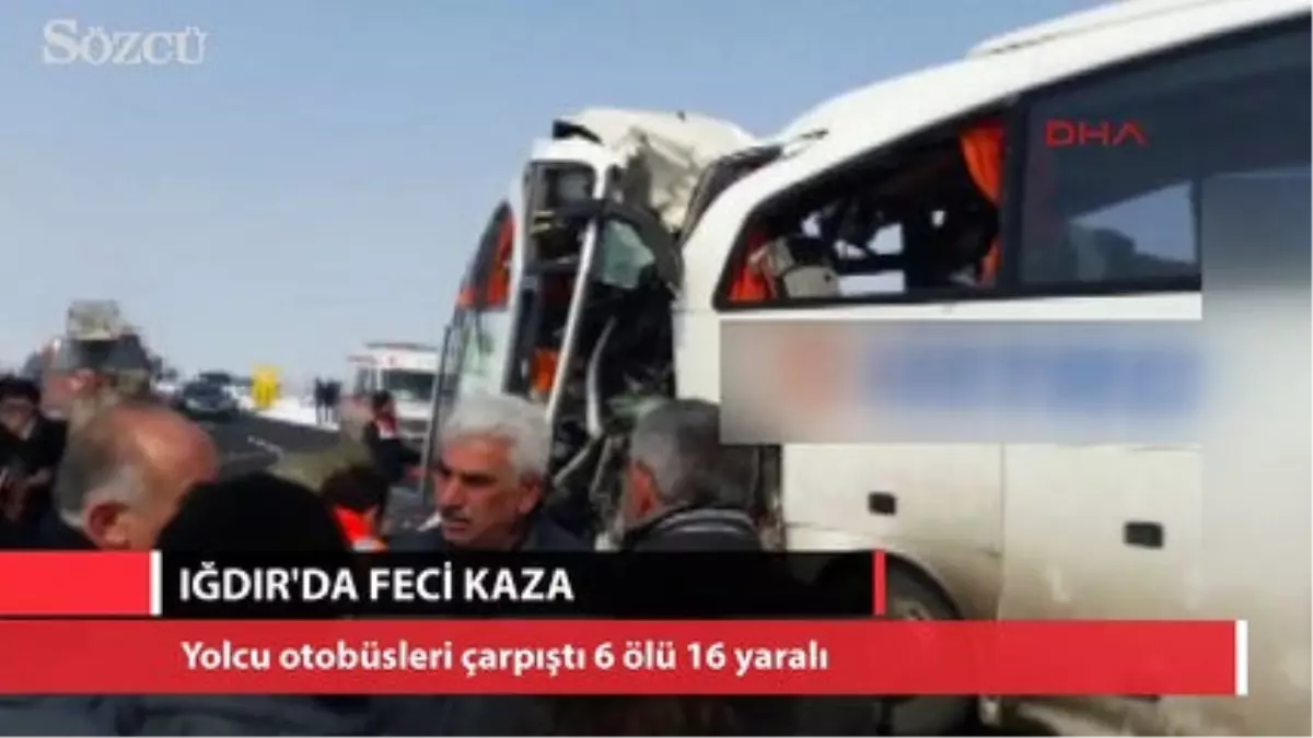 Iğdır'da Yolcu Otobüsü Çarpıştı
