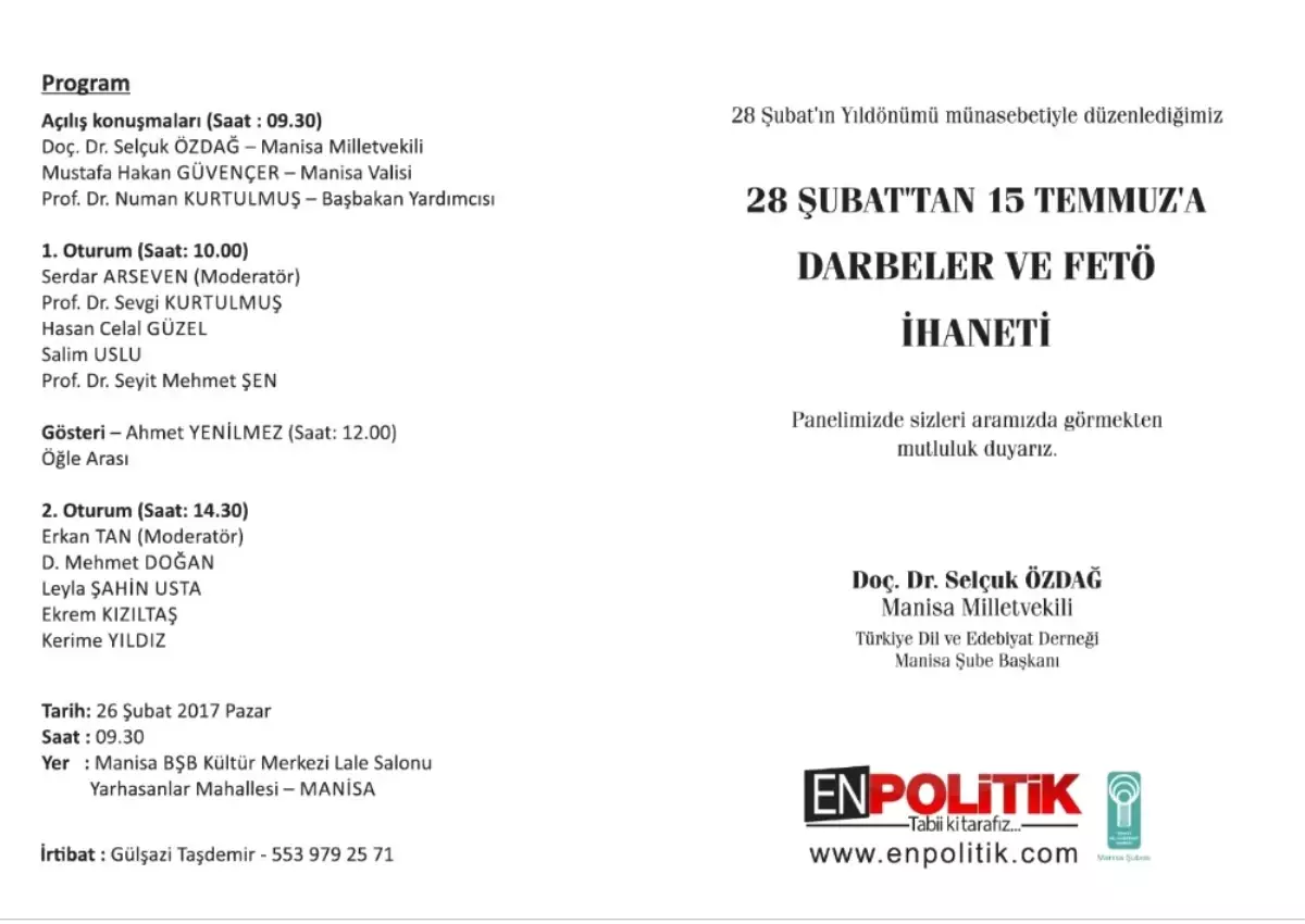 Başbakan Yardımcısı Kurtulmuş Manisa'da Panele Katılacak