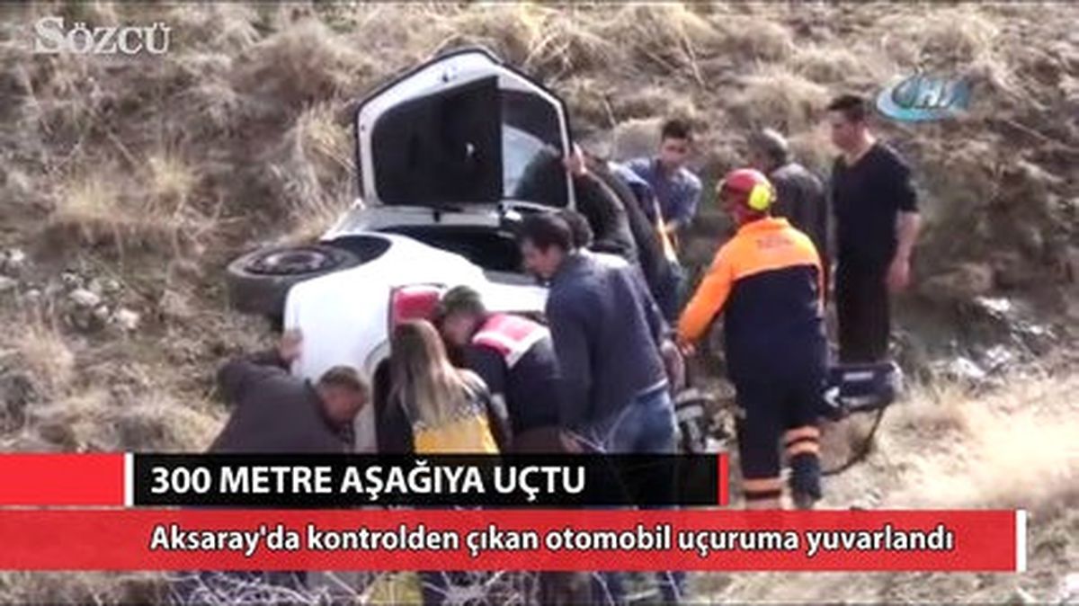 Otomobil 300 Metrelik Uçuruma Yuvarlandı