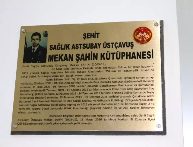 Şehidin İsmi Kütüphaneye Verildi