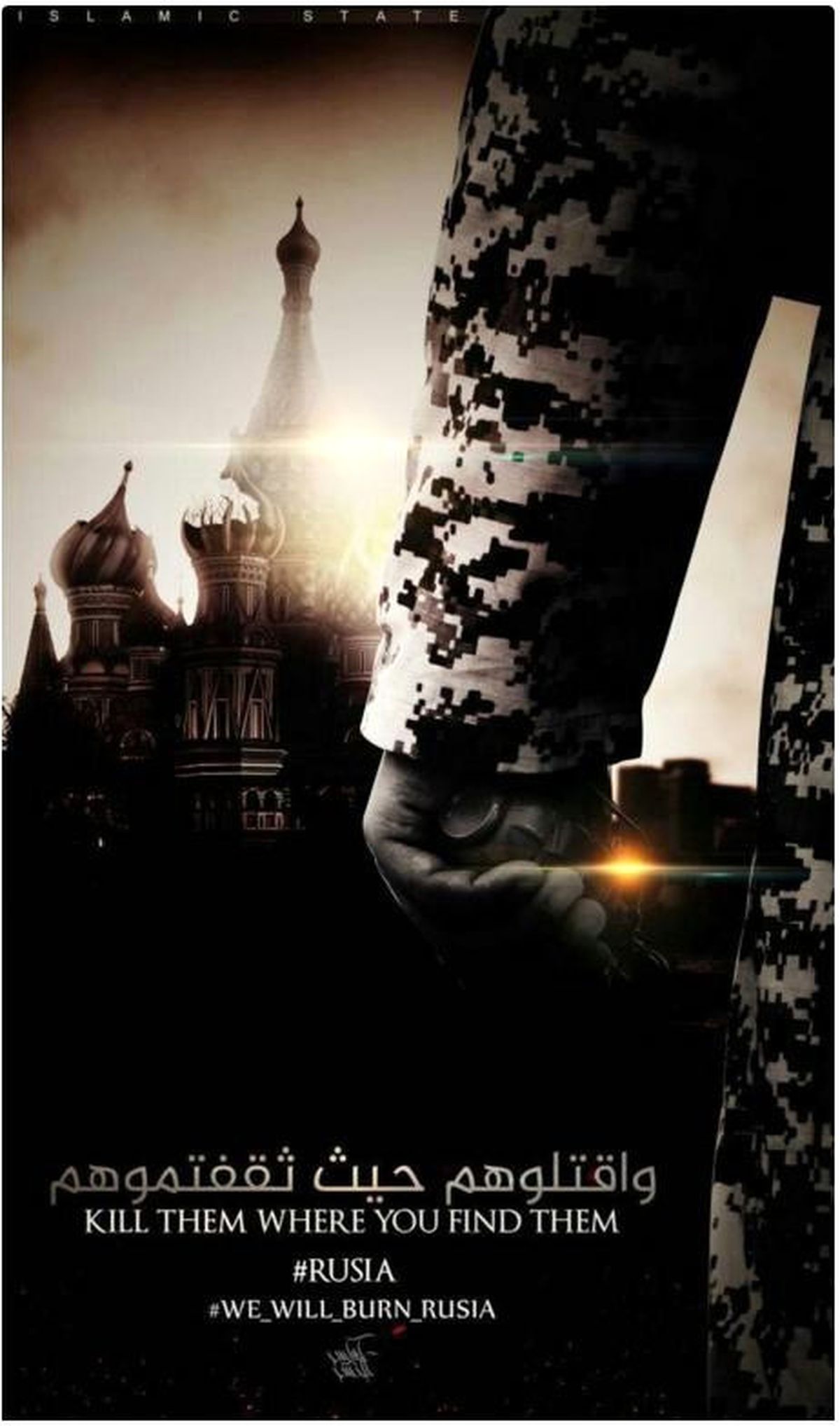 DEAŞ, İki Hafta Önce Rusya'yı Bu Afişle Tehdit Etmişti