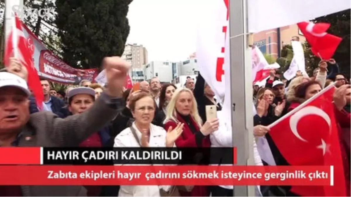 Zabıta Ekipleri Hayır Çadırını Söktü! Gerginlik Çıktı