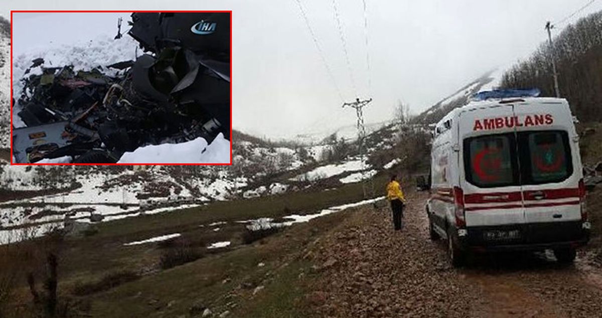 Tunceli'de 12 Kişinin Şehit Olduğu Helikopter Kazasından Enkaz Görüntüleri Geldi