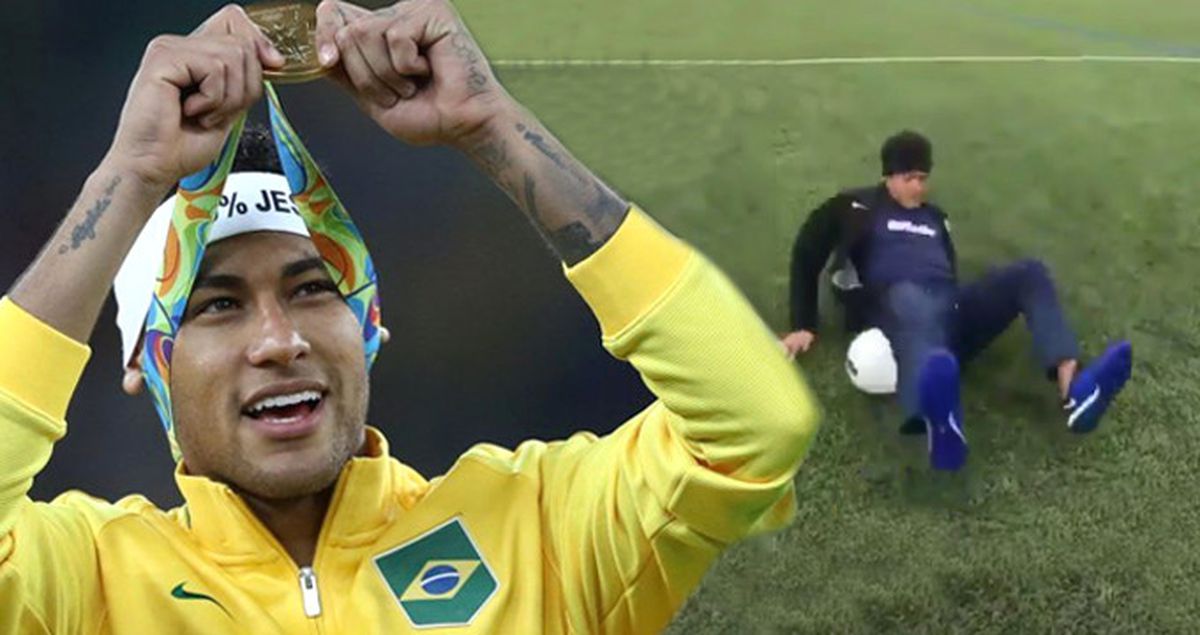 Neymar, Antrenmanda Estetik Hareket Yapmak İsterken Yere Düştü