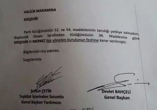 MHP Kırşehir İl Başkanı Arif Ekici,