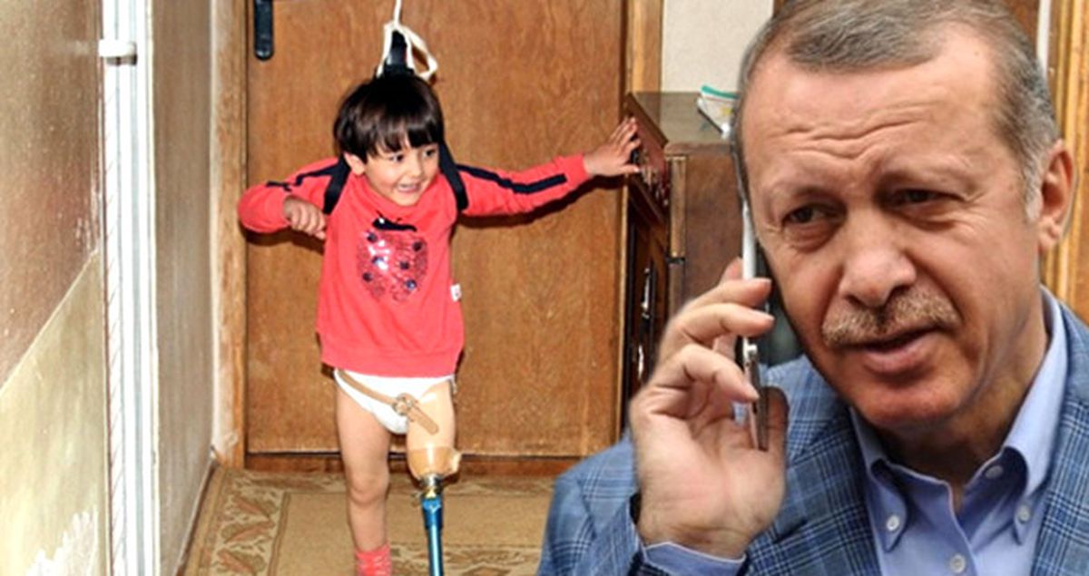 Erdoğan'dan, Babasının Yaptığı Düzenekle Yürüyen Özge'ye Destek Sözü