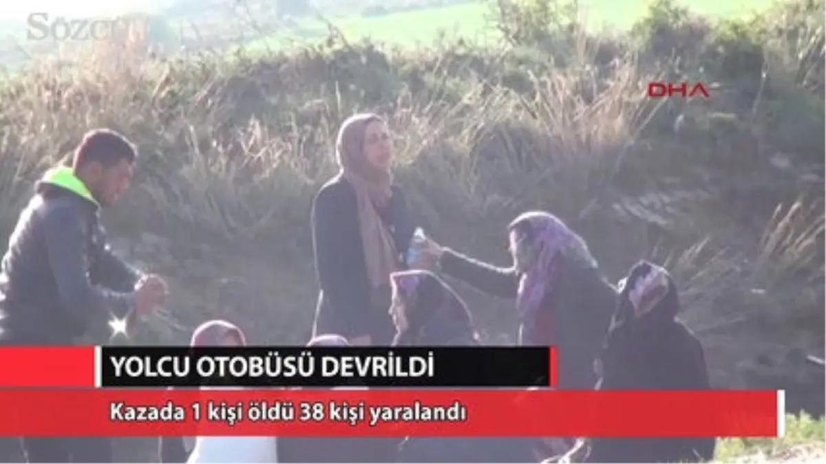 Çorum'da Yolcu Otobüsü Devrildi