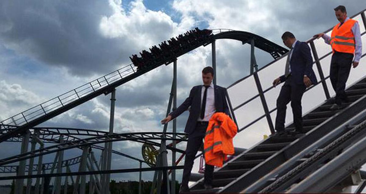 Melih Gökçek 10 Dakika Boyunca Lunapark Hızlı Treninde Mahsur Kaldı
