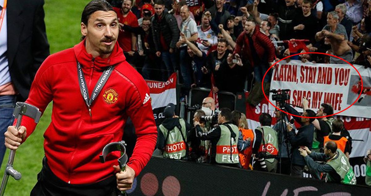 Zlatan, 'Takımda Kalırsan Eşimle Sevişebilirsin' Yazan Pankartla Fotoğraf Çekti
