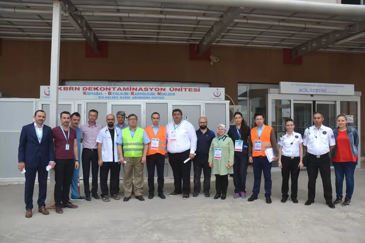 Çorlu Devlet Hastanesi'nde Kbrn Tatbikatı