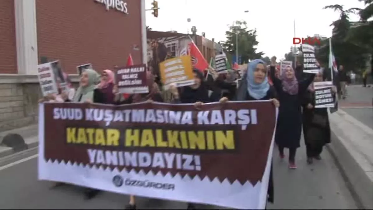 Suudi Arabistan Başkonsolosluğu Önünde 'Katar' Protestosu