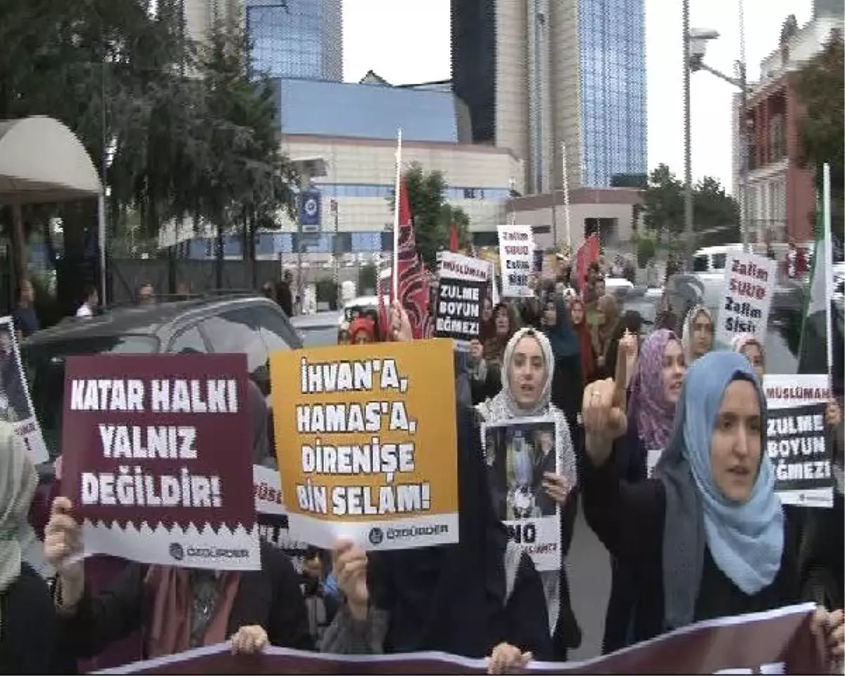 Suudi Arabistan Başkonsolosluğu Önünde 'Katar' Protestosu