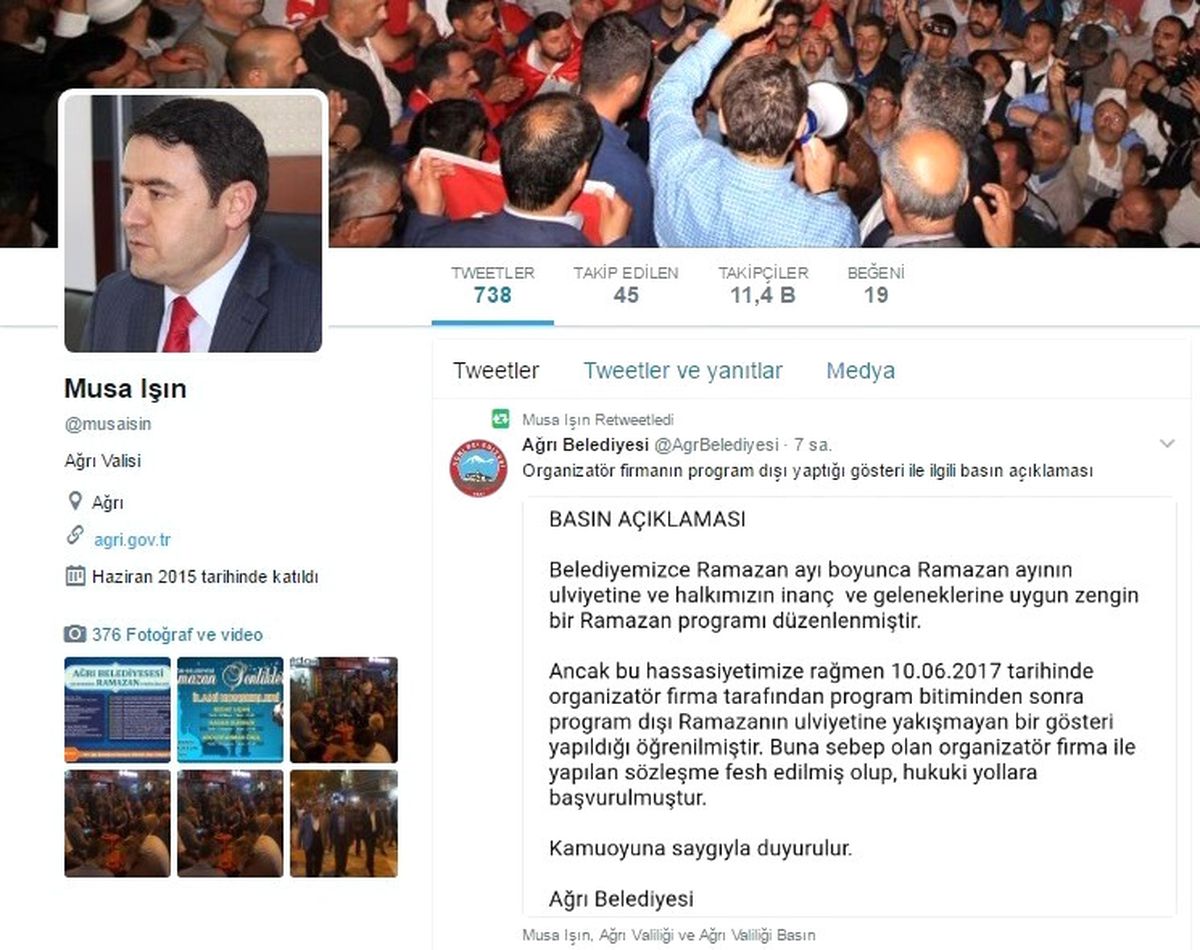 Ağrı Valisi: 'Sözleşme Feshedilmiş Olup Hukuki Yollara Başvurulmuştur