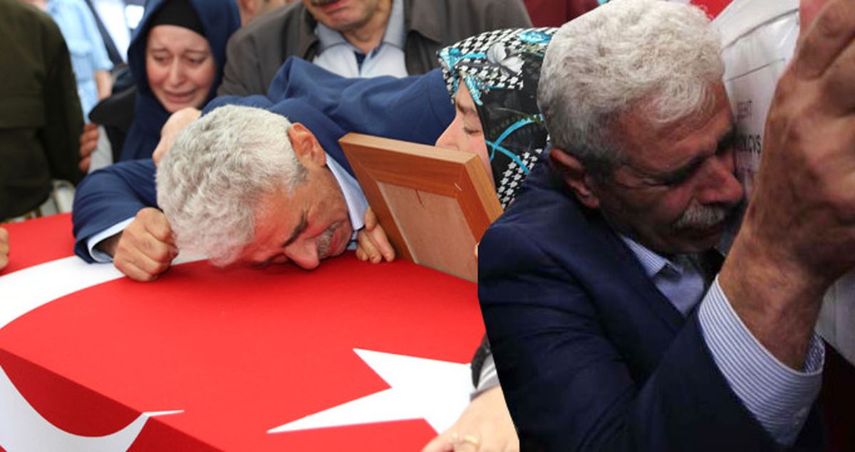 Şehit Babası Babalar Günü'nde Oğlunun Tabutuna Sarıldı