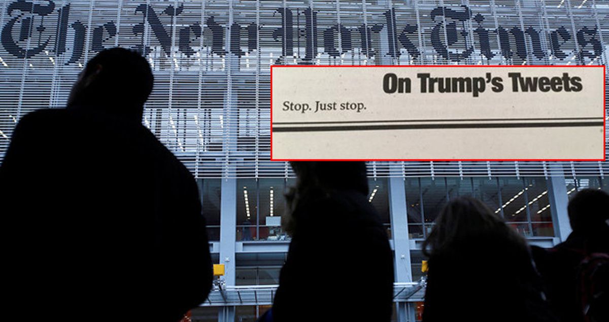 New York Times'tan, Trump'ın Tweetleri Hakkında 3 Kelimelik Yazı: Dur. Sadece Dur