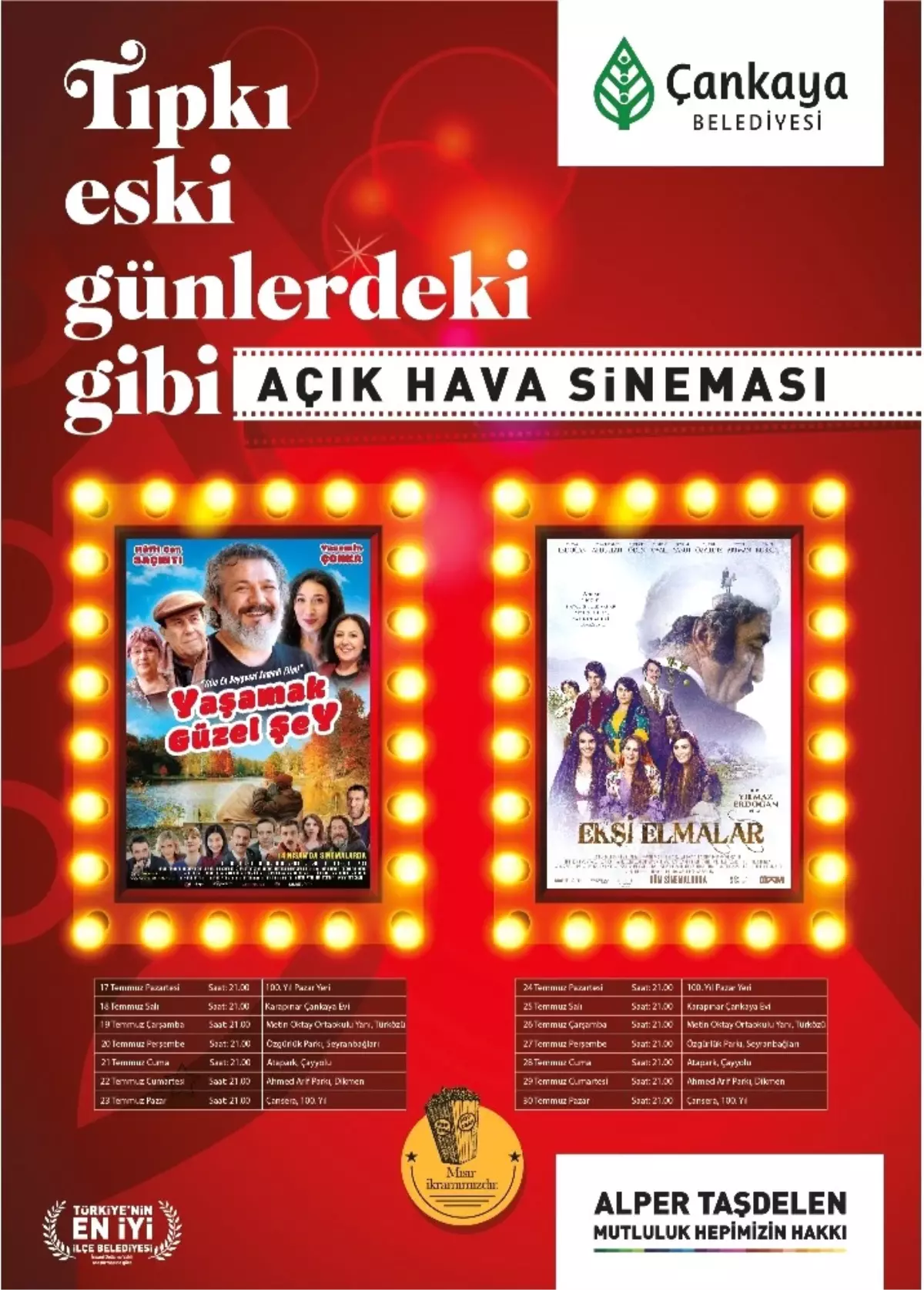 Çankaya'da Açık Hava Sineması Başlıyor