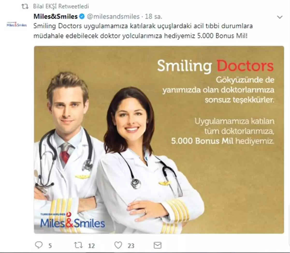 Thy Den Doktorlara Hediye 5 Bin Mil Haber