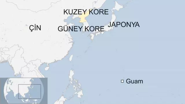 Kuzey Kore 'Abd Toprağı Guam Açıklarına Füze Fırlatmaya Hazırlanıyor'