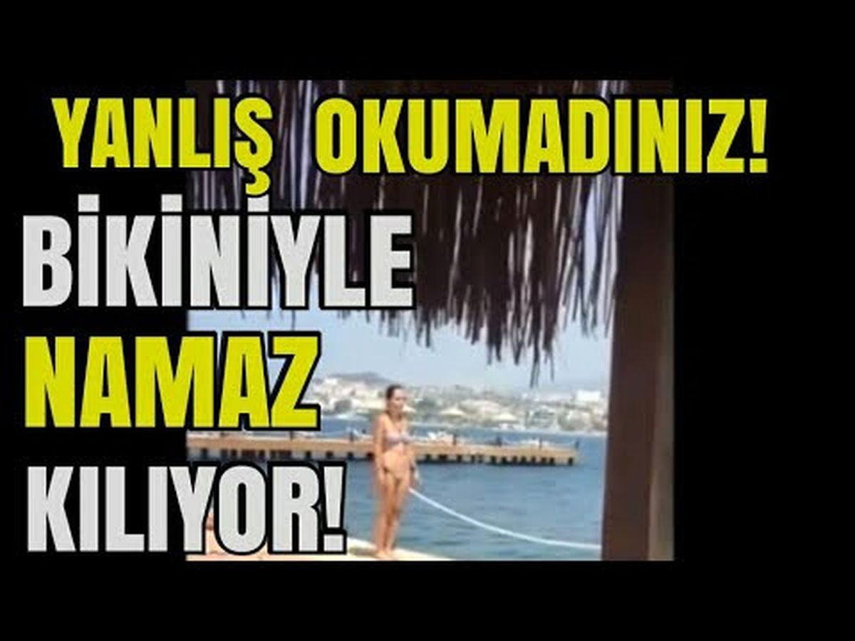 Sahilde Bikiniyle Namaz Kılan Kadından Şoke Eden Görüntü