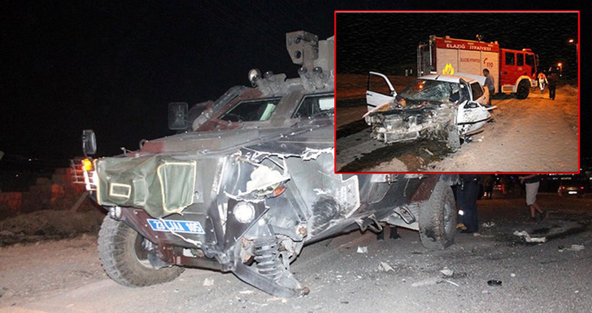 Elazığ'da Hatalı Sollama Yapan Otomobil, Kobra Aracına Çarptı: 1 Yaralı