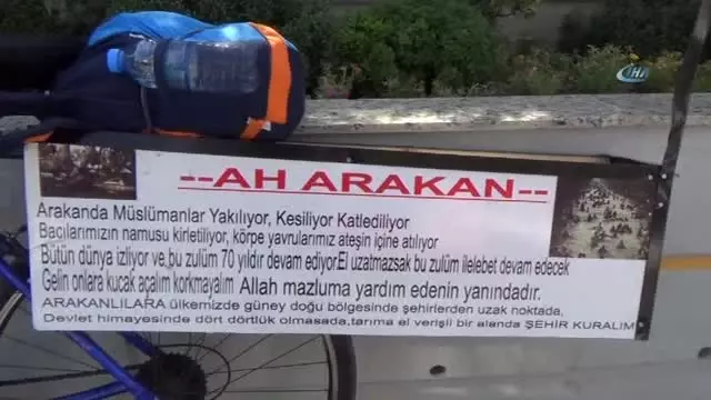 3 Çocuğunu Evde Bırakıp Arakanlı Müslümanlar İçin Bisikletiyle Yollara Düştü