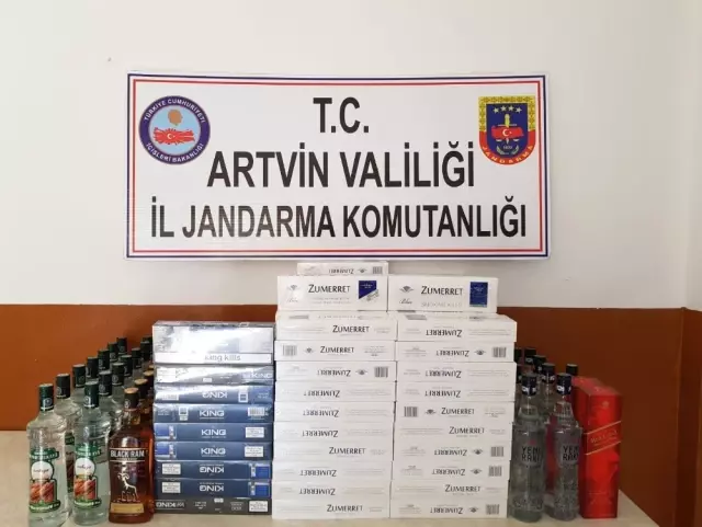 Artvin'de Kaçak Sigara ve İçki Operasyonu