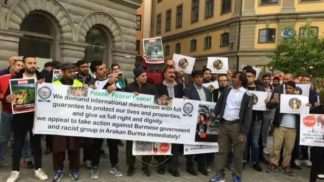 İsveç'te Arakan Protestosu - Stockholm