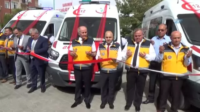 Karaman'a Gönderilen Üç Yeni Ambulans, Dualarla Göreve Başladı