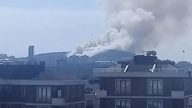Sancaktepe'de Askeri Bölgede Yer Alan Ormanlık Alanda Yangın Çıktı