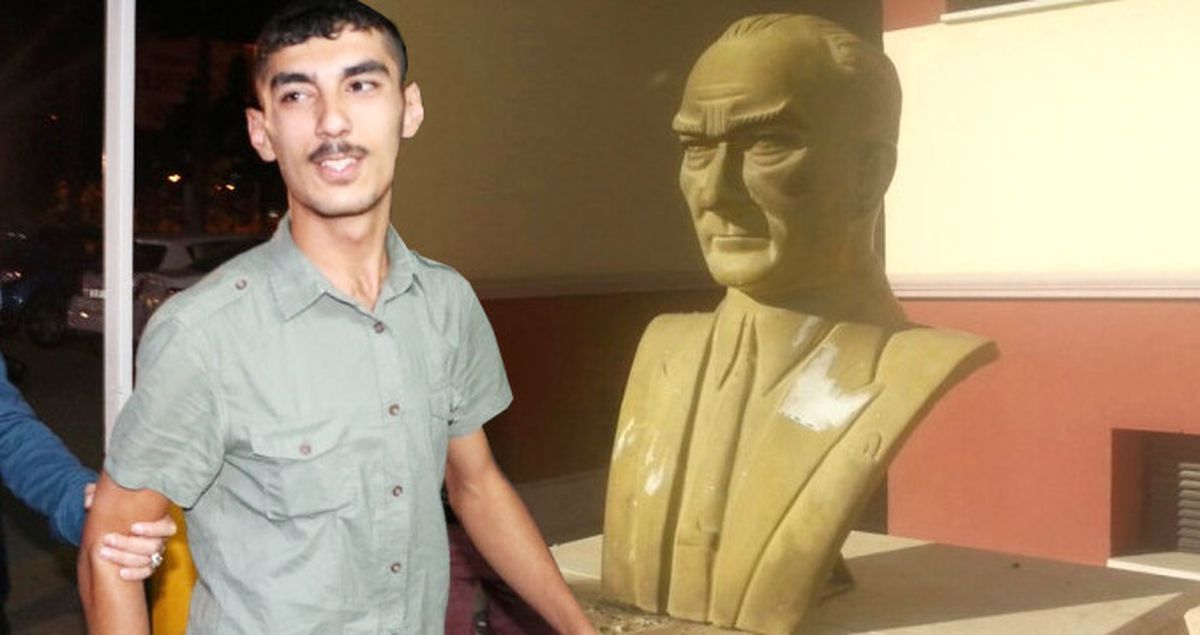 Atatürk Büstüne Molotof Atıp Kaçtı, Yakalanınca 'Özgürlük Yakındır' Diye Güldü