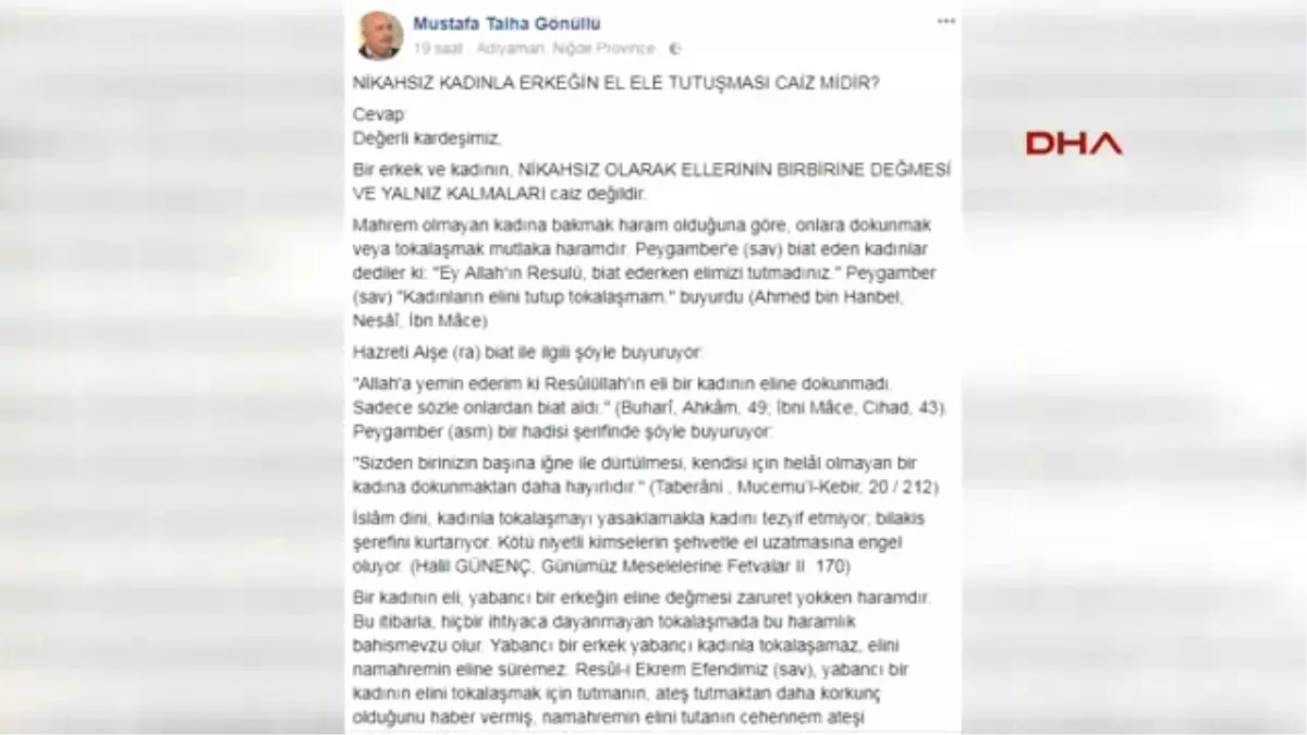 Adıyaman Üniversitesi Rektörü'nden Tepki Çeken 'Haram' Paylaşımı