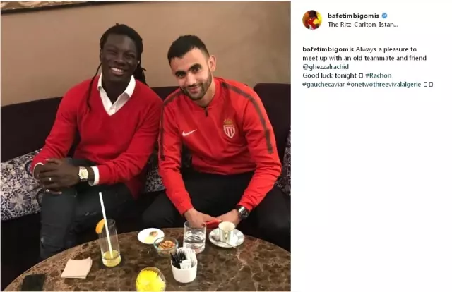 Gomis, eski takım arkadaşı Rachid Ghezzal'i Beşiktaş maçı öncesi ziyaret etti