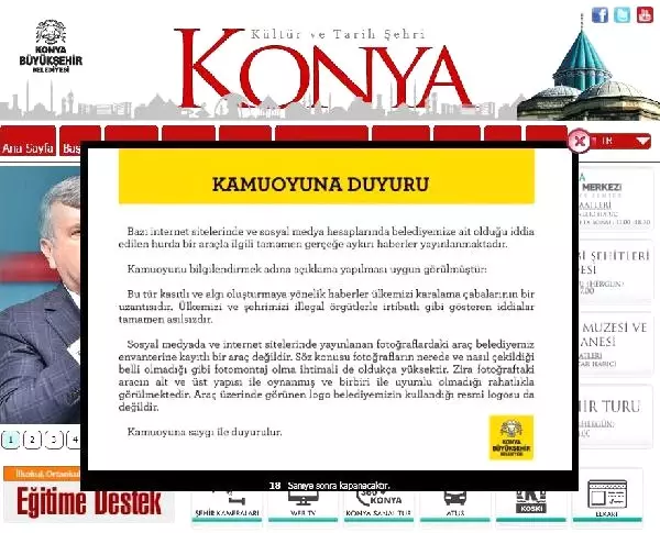 Konya Büyükşehir Belediyesi'nden Rakka'da Görüntülendiği İddia Edilen Kamyonla İlgili Açıklama