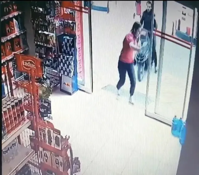 Trabzon'da Motosiklet Markete Böyle Girdi