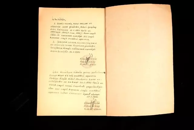Deniz Gezmiş'in İdam Hükmü Açık Arttırmada Deniz Gezmiş'in İdam Hükmü Açık Arttırmada