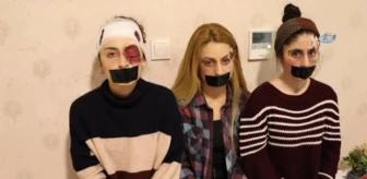 Üniversite Öğrencileri Yaptıkları Makyajlarla 'Kadına Şiddet'e' Dikkat Çektiler