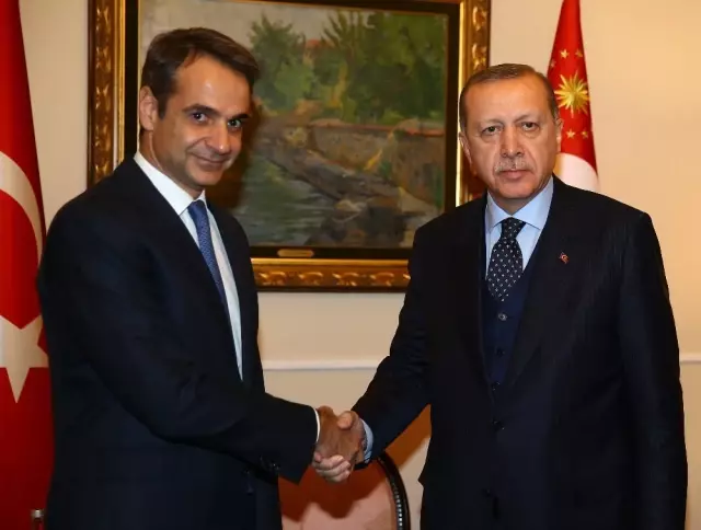 Cumhurbaşkanı Erdoğan, Yunanistan Ana Muhalefet Partisi Lideri Mitsotakis ile Görüştü