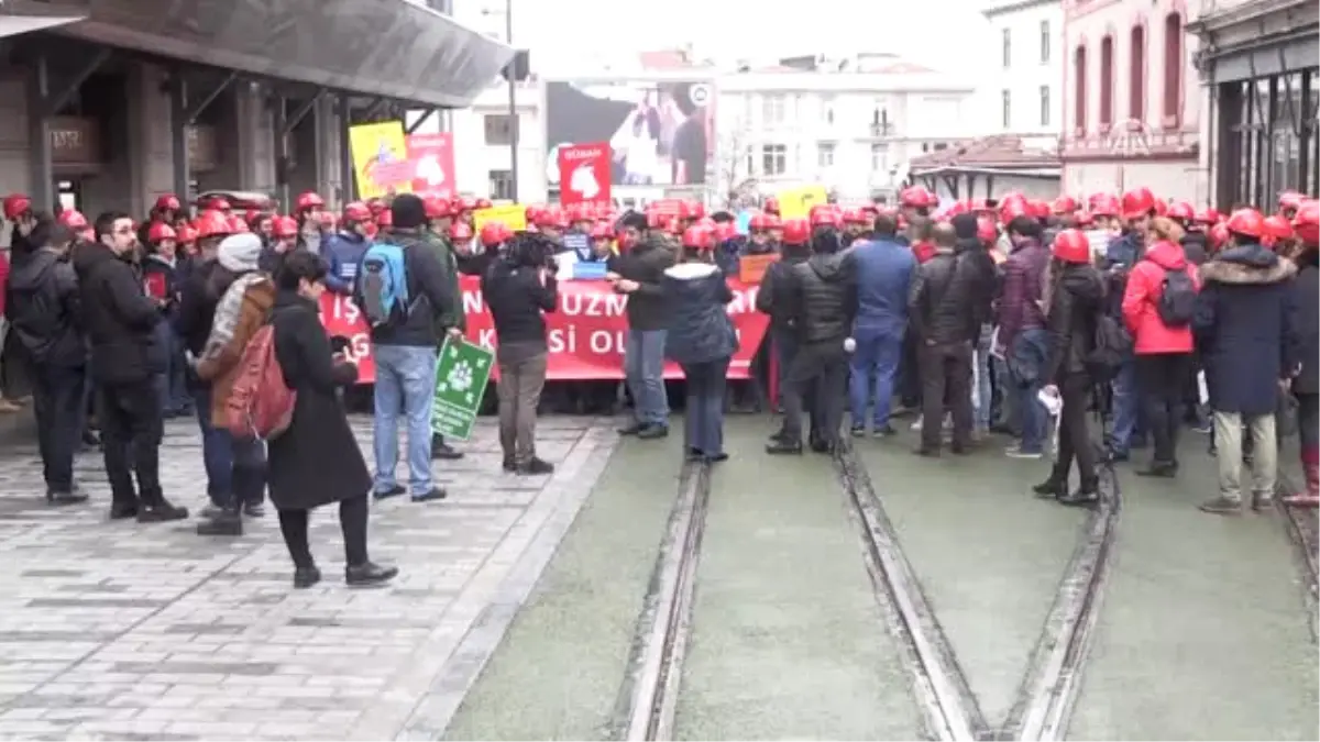 İş Güvenliği Uzmanlarından 'Kırmızı Baretli' Protesto