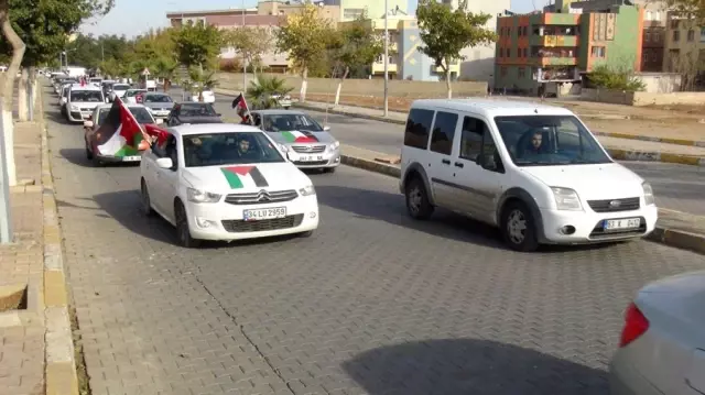 Şanlıurfa'da Yüzlerce Araçlık Konvoyla ABD ve İsrail Protestosu