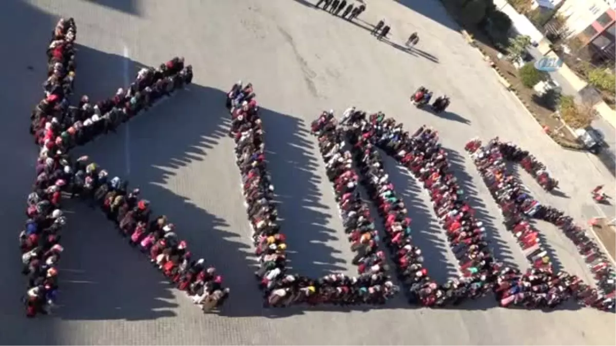 Kahta'da Öğrenciler Bedenleri ile Kudüs Yazısı Yazdı
