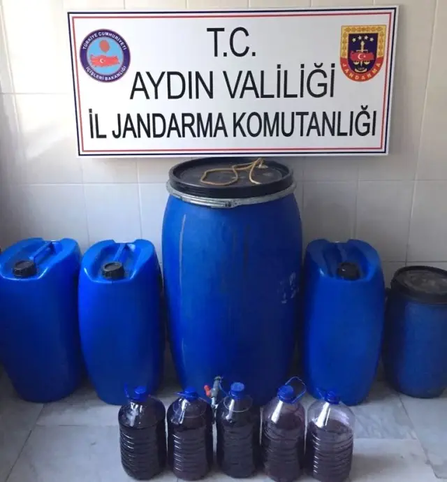 Karacasu'da 1,1 Ton Kaçak Şarap Yakalandı