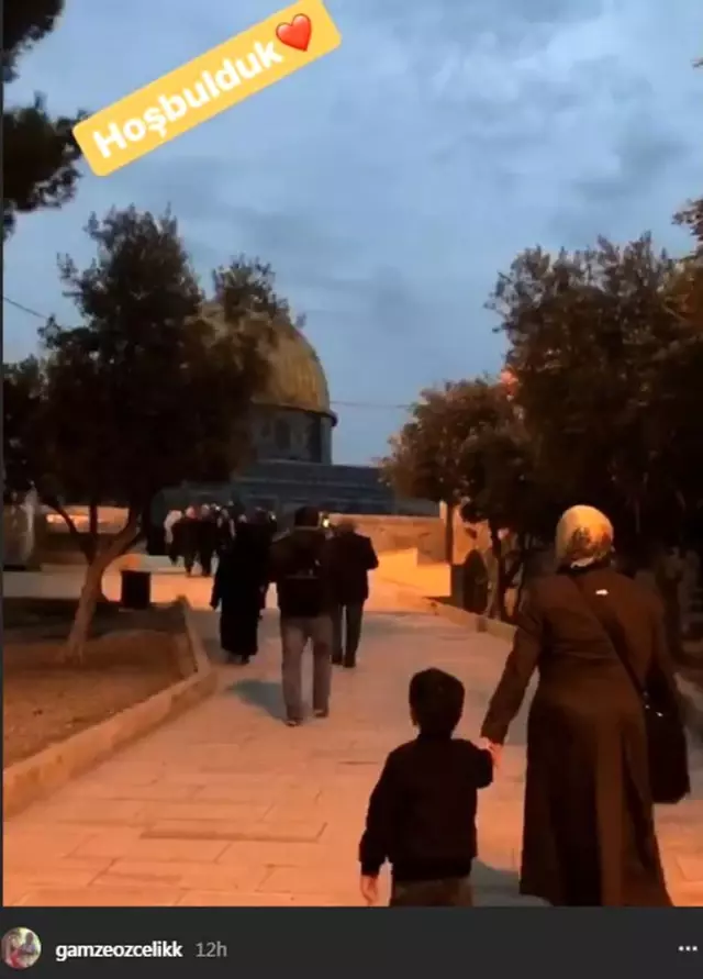Gamze Özçelik Mescid-i Aksa'ya gitti