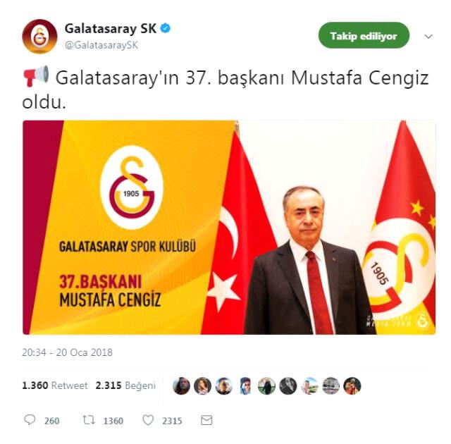Galatasaray''''ın Yeni Başkanı Mustafa Cengiz Oldu