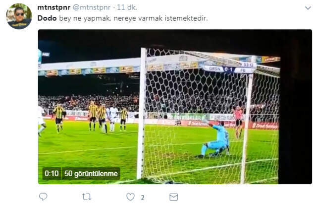 Giresunsporlu Dodo, Fenerbahçe Karşısında Yıllarca Unutulmayacak Bir Penaltı Kullandı