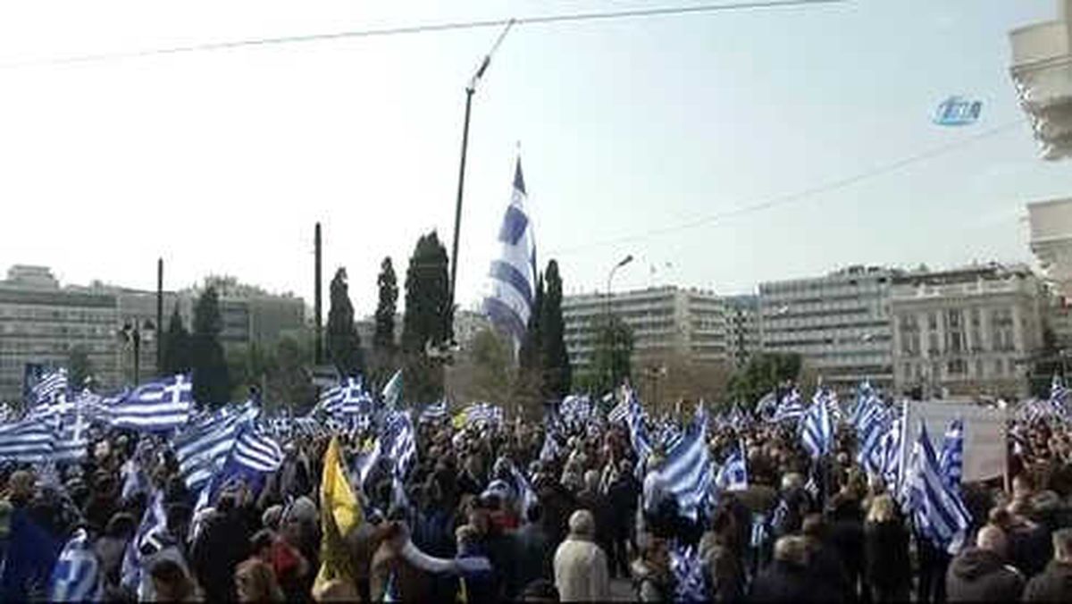 Atina'da Makedonya Protestosu