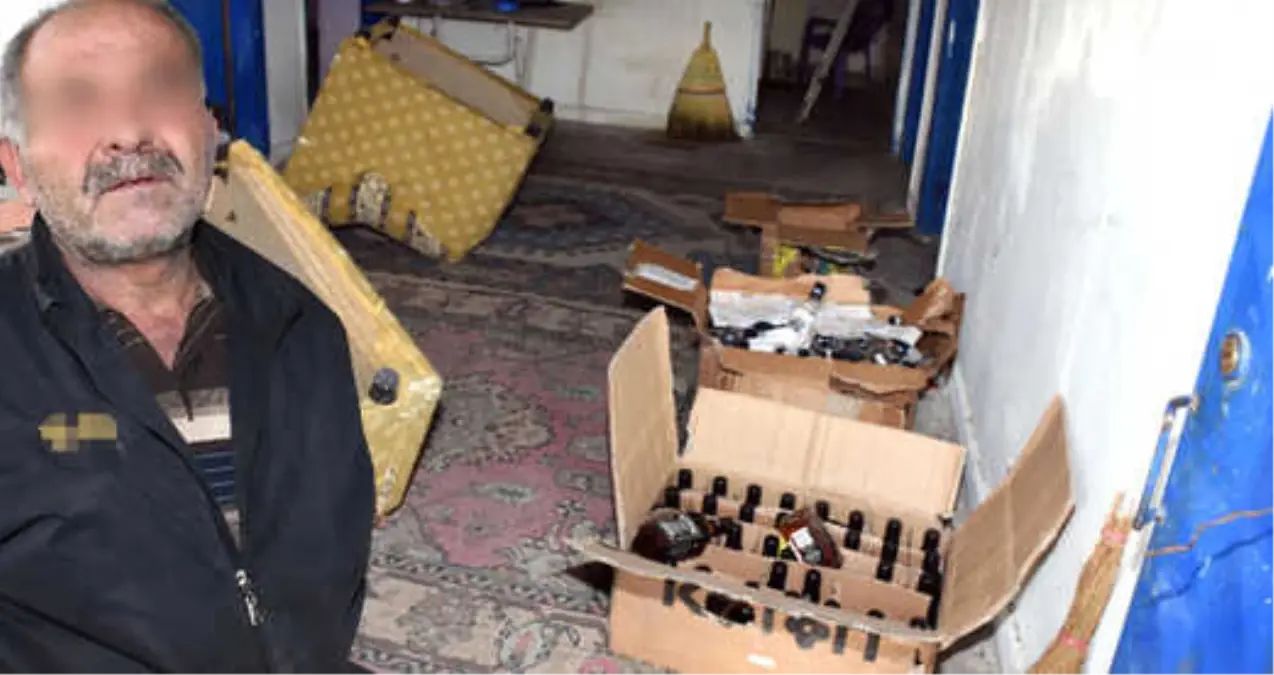 84 Şişe Sahte İçkiyle Yakalandı, 'İçiciyim' Dedi