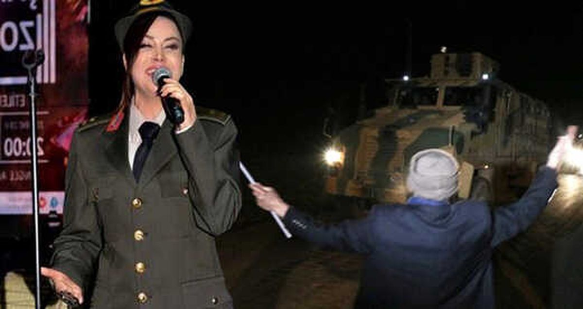 Ünlü Şarkıcı Bahar Dierkes, Asker Kıyafetiyle Sahneye Çıktı