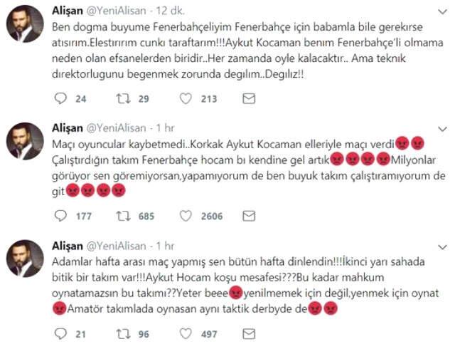 Şarkıcı Alişan'dan Aykut Kocaman'a: Yapamıyorum De, Git