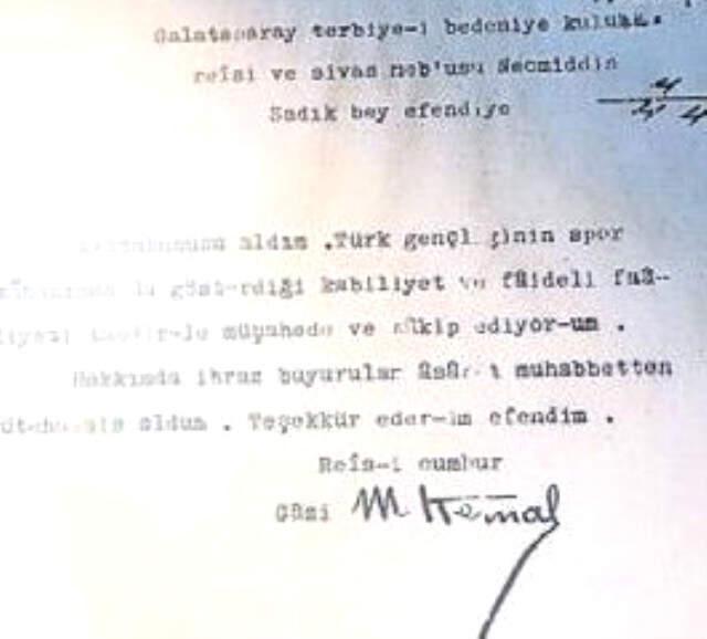 Galatasaray'dan Açıklama: Atatürk'ün İmzası Sahte Olamaz